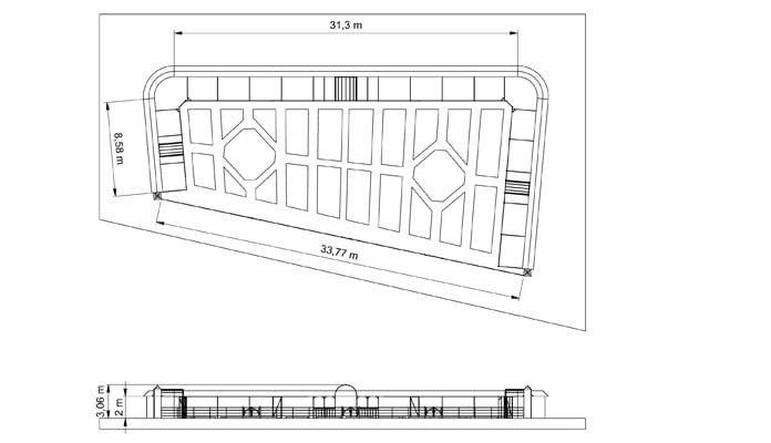 Walled Garden Estate Fencing CAD Drawing 1