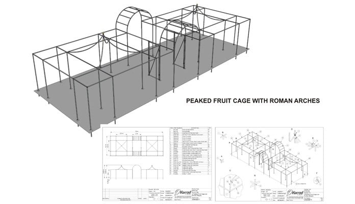 Decorative Cage & Roman Arches CAD Drawing