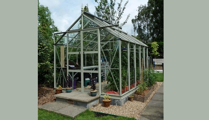 8ft x 10ft Willow Grey Greenhouse, Mrs Newton - West Sussex
