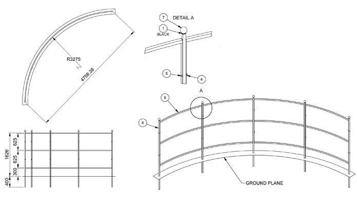 Growing Frames for Wind Protection CAD Drawing 1