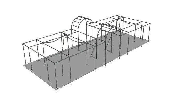 Example Project - Roman arch walk through and peaked fruit cages
