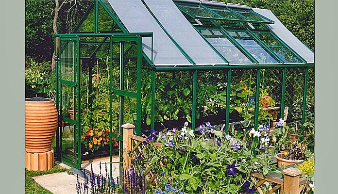 8ft x 12ft Pine Green Greenhouse, Mr Stamp - West Sussex