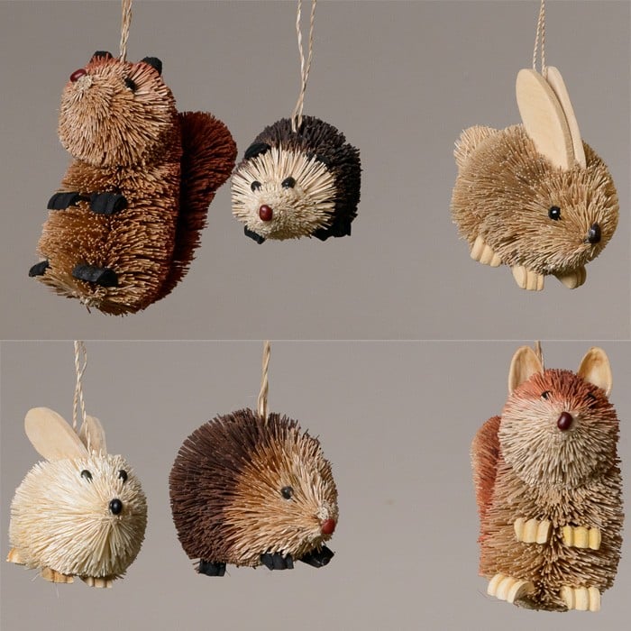 Bristle Animal Tree Decorations Harrod Horticultural