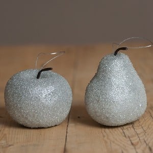Apple amp Pear Silver Tree Decorations By Sia
