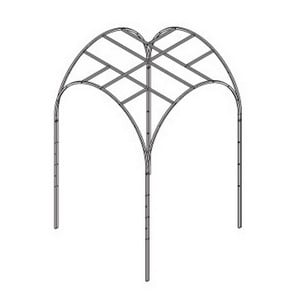 Black Modern Bisecting Garden Arch -  Powder Coated Steel - 10 year guarantee - Harrod Horticultural
