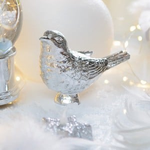 Silver Deco Bird Decoration