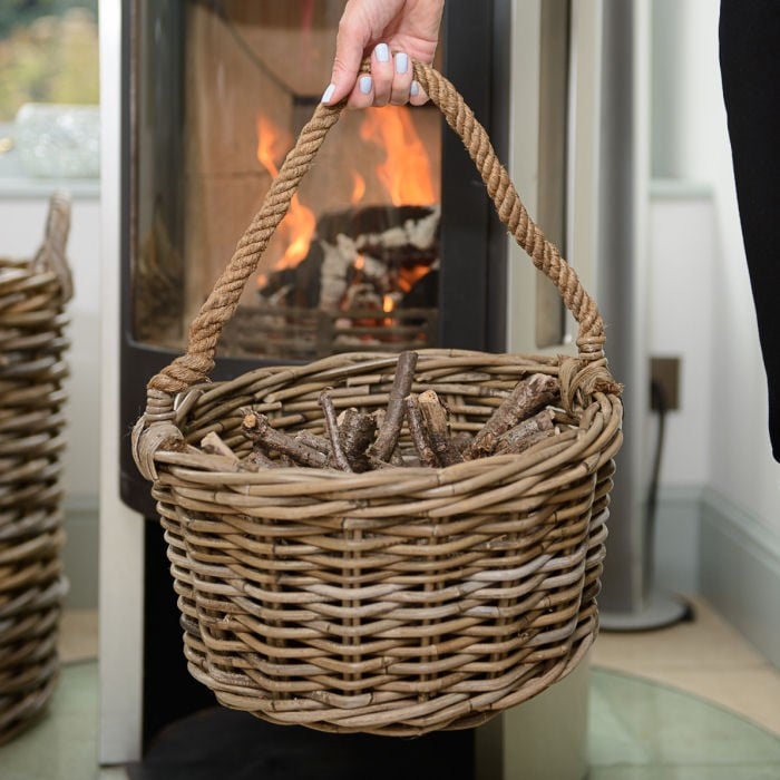 Kindling Basket with Rope Handle Harrod Horticultural