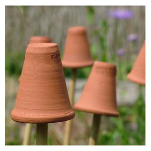 Terracotta Flowerpot Cane Toppers set Of 5