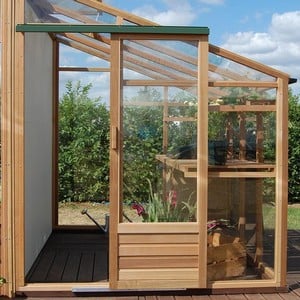 Growhouse Cedar 6ft X 8ft Lean-to Greenhouse