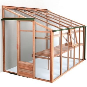 Growhouse Cedar 6ft X 10ft Lean-to Greenhouse
