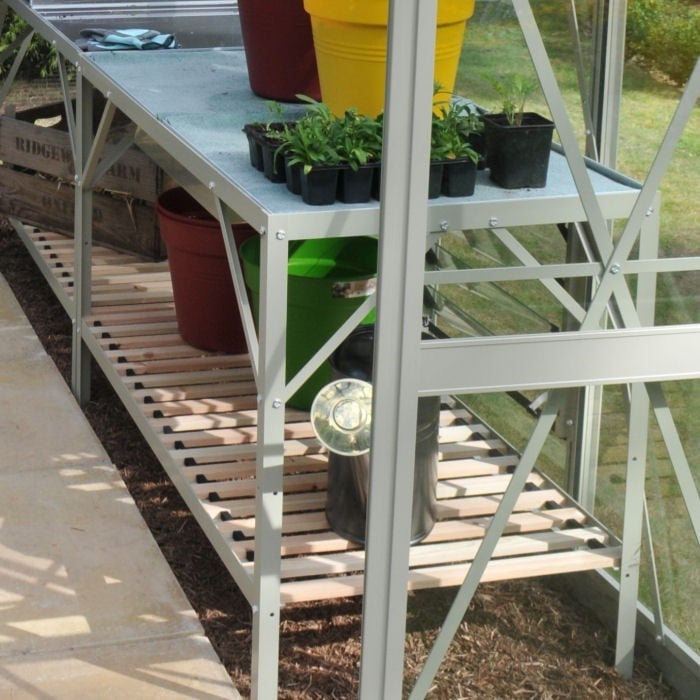 Freestanding Greenhouse Staging Willow Grey Harrod Horticultural