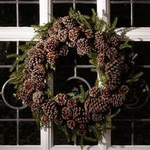 Iced Pine Cone Wreath By Floral Silk