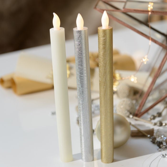 Tall LED Candles with Auto Timer (Set of 2) Harrod Horticultural