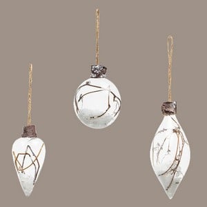 Twig Bauble Tree Decorations set Of 3 By Sia