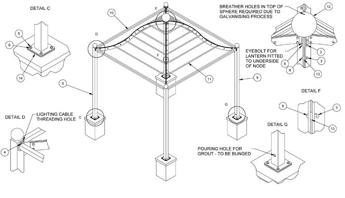 Steel Gazebo Pergola CAD Steel Gazebo Pergola CAD