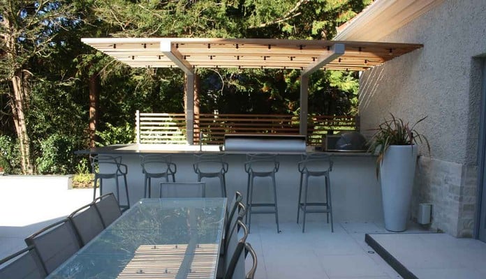 Cantilever Pergola for Outdoor Kitchen 1 Cantilever Pergola for Outdoor Kitchen 1
