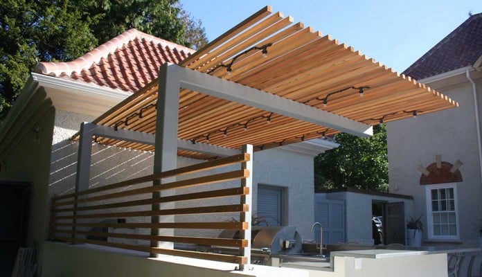 Cantilever Pergola for Outdoor Kitchen 2 Cantilever Pergola for Outdoor Kitchen 2