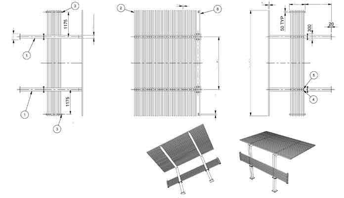 Cantilever Pergola for Outdoor CAD Cantilever Pergola for Outdoor CAD