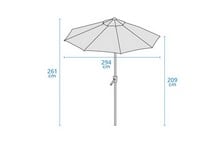 3m Wind Up Parasol in Taupe Colour