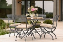 Darsham Dining Table Set & 4 Chairs (Design A) - Hand Etched
