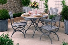 Darsham Dining Table Set & 4 Chairs (Design A) - Hand Etched