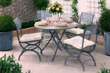 Darsham Dining Table Set & 4 Chairs (Design A) - Hand Etched