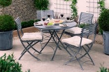 Darsham Dining Table Set & 4 Chairs (Design B) - Hand Etched