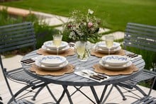 Darsham Dining Table Set & 4 Chairs (Design B) - Hand Etched