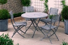 Darsham Dining Table Set & 4 Chairs (Design B) - Hand Etched