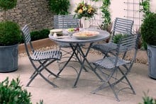 Darsham Dining Table Set & 4 Chairs (Design B) - Hand Etched