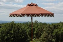 Terracotta Scalloped Parasols with Cream Fringe Terracotta Scalloped Parasols with Cream Fringe