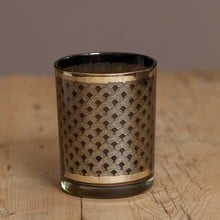 Black and Gold Glass Candle Holders by Sia