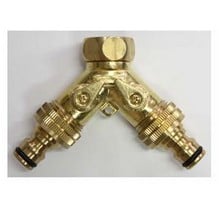 Brass Y Manifold with Shut-Off