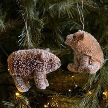 Bristle Bear Tree Decorations (set of 2) by Gisela Graham