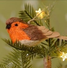 Bristle Robin Tree Decoration by Gisela Graham