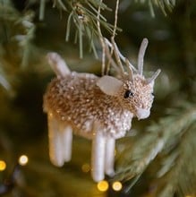 Bristle Silver Reindeer Decoration by Gisela Graham