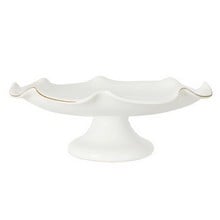 Claudia Wavy Footed Bowl - White