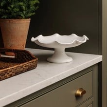 Claudia Wavy Footed Bowl - White