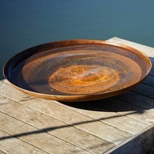 Curved Water Bowl - Corten Steel