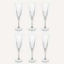 Daphne Optic Crystal Flutes - Set of 6