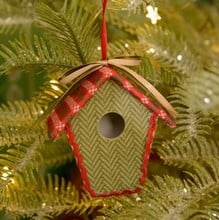 Fabric Bird House Decorations (set of 3) by Gisela Graham