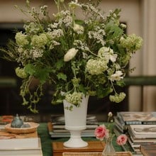 Flora Ceramic Urn Vase - White