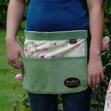 Floral Half Leather Apron Green