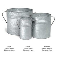 Galvanised Planters Set of 3