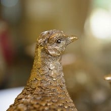 Gold Glitter Pheasant Ornaments (Set of 2) by Gisela Graham