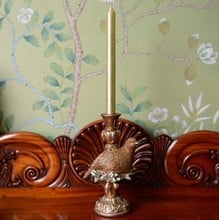 Gold Partridge Candle Stick by Gisela Graham