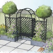 Half Lattice Roman Arbour and Fence-Bespoke Design