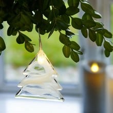 Handmade Glass LED Hanging Tree Decorations