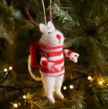 Hanging Mice Decorations (Set of 3) by Gisela Graham Hanging Mice Decorations (Set of 3) by Gisela Graham