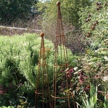 Harrod Cone Wire Obelisks Rust Finish - Ground Inserted Version